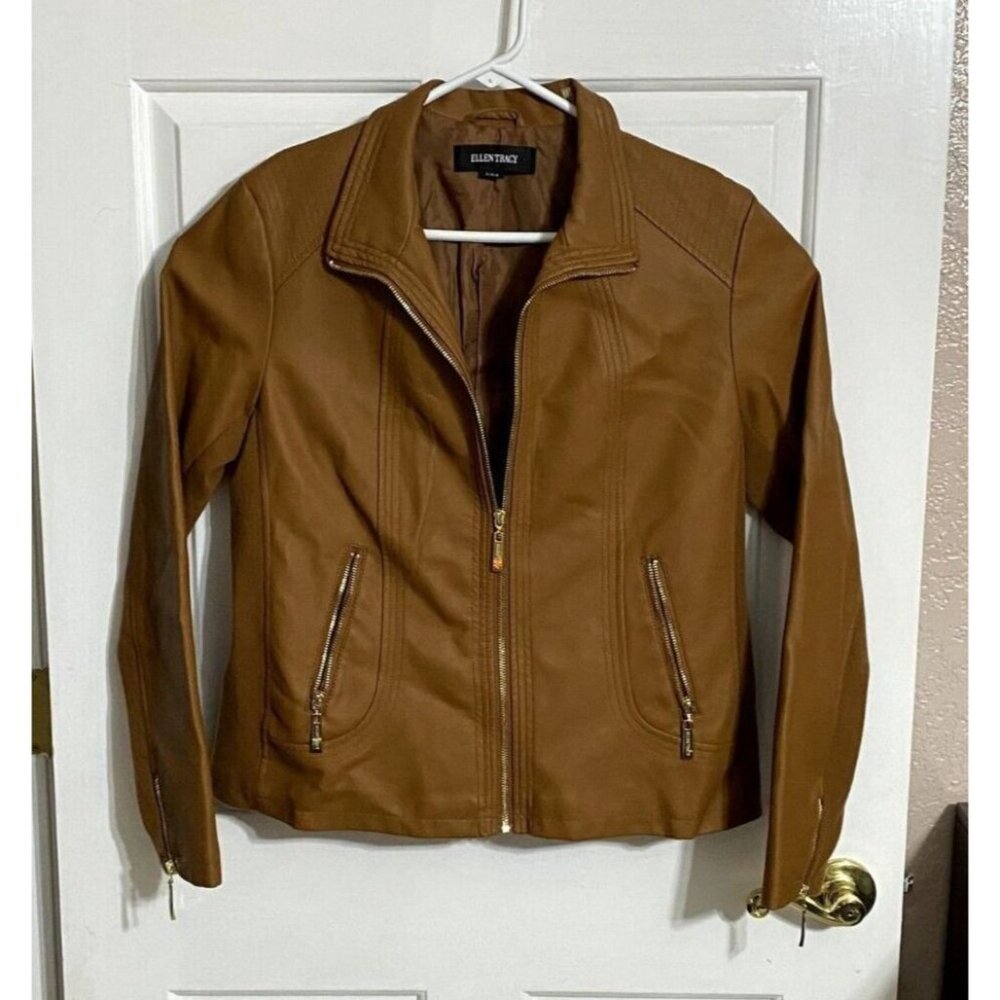 Ellen Tracy Jacket Womens Size L Tan